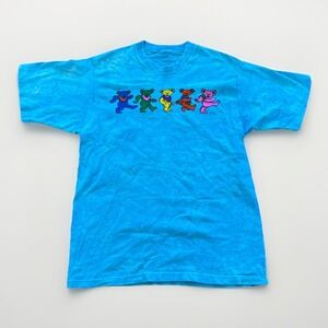 Vintage Grateful Dead Shirt Mens M Liquid Blue Dancing Bears 90s Blue Band Tee